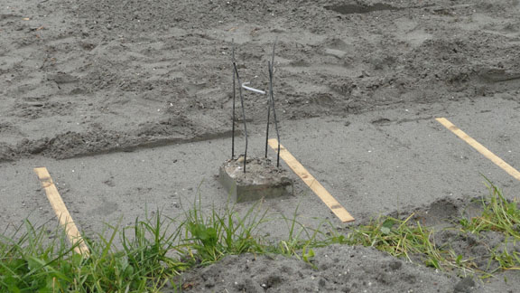 afgetopt voorste paal